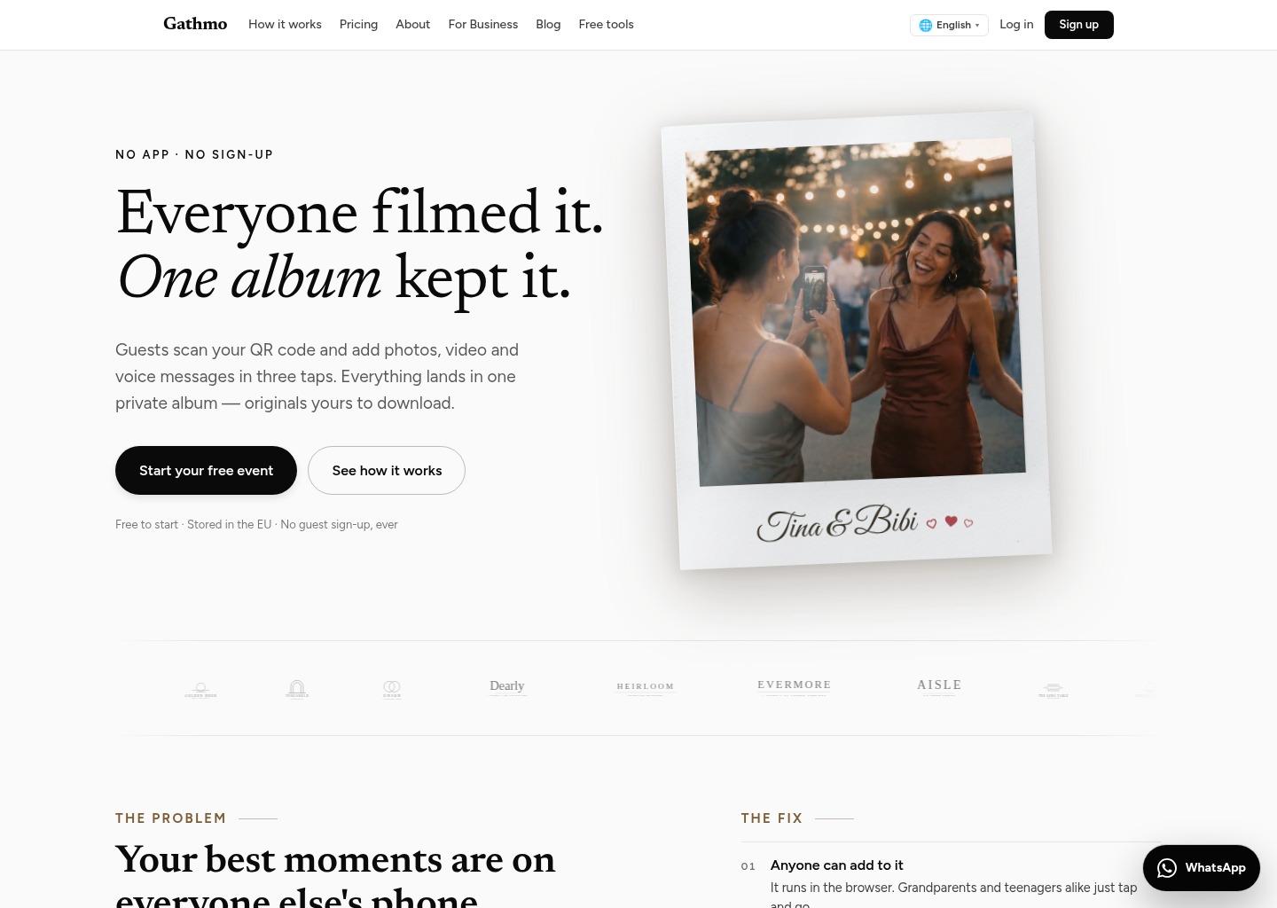 Gathmo — website design on Landdding