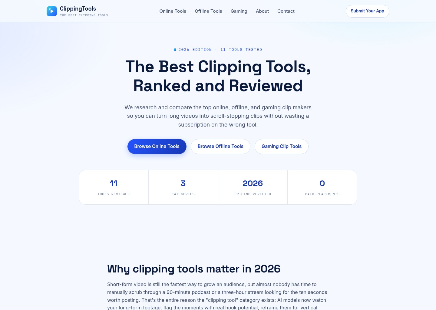 Best Clipping Tools — website design on Landdding