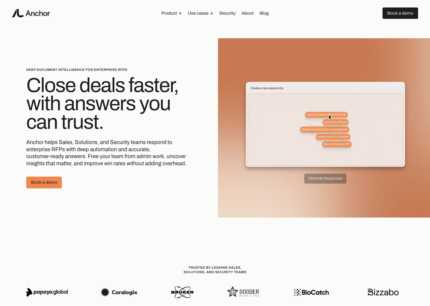 AI-Native RFP Automation Platform | Anchor — website design on Landdding
