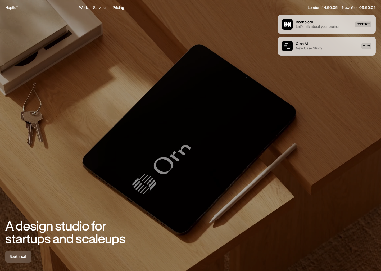 Haptic — A design studio for startups and scaleups.  — website design on Landdding