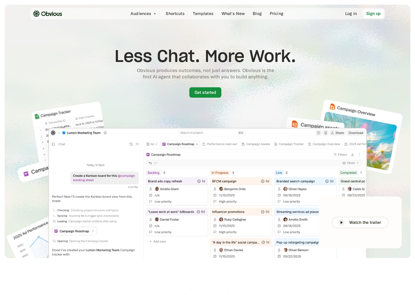 Obvious — website design on Landdding