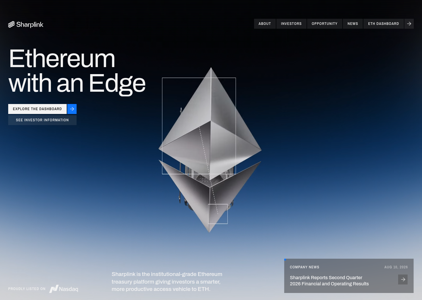 Sharplink : Home — website design on Landdding