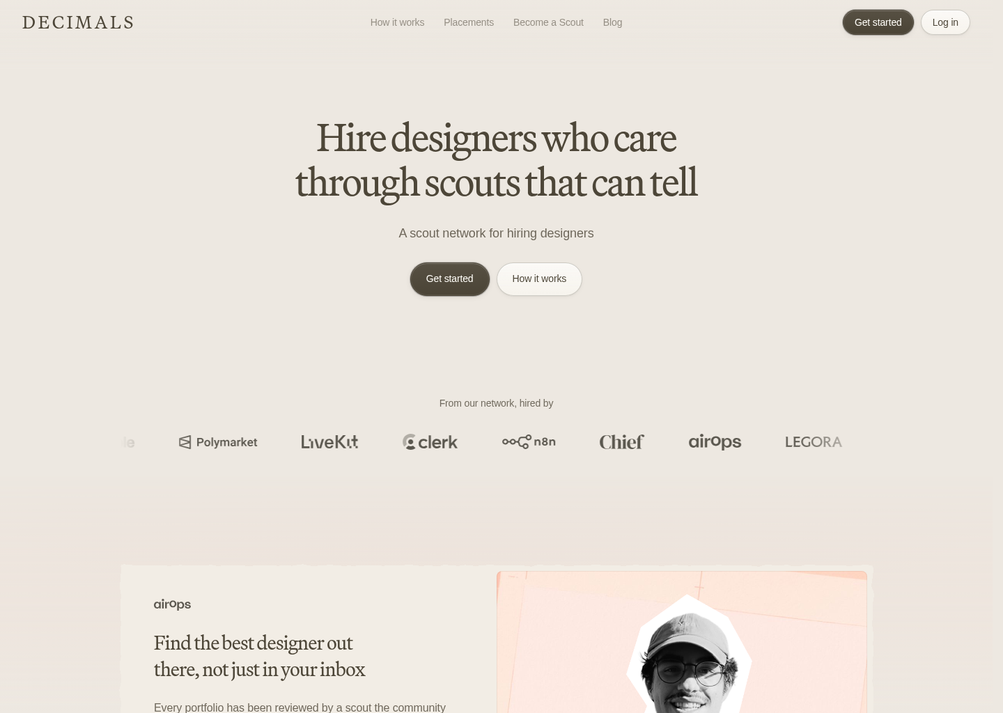 Decimals — Hire Vetted Designers — website design on Landdding