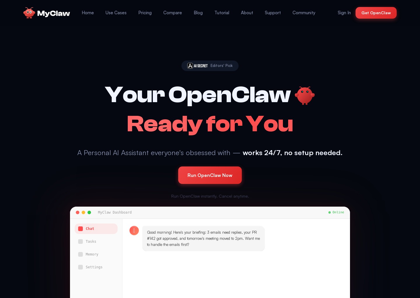OpenClaw & Clawdbot Cloud Hosting — Managed Hosting | MyClaw.ai — website design on Landdding