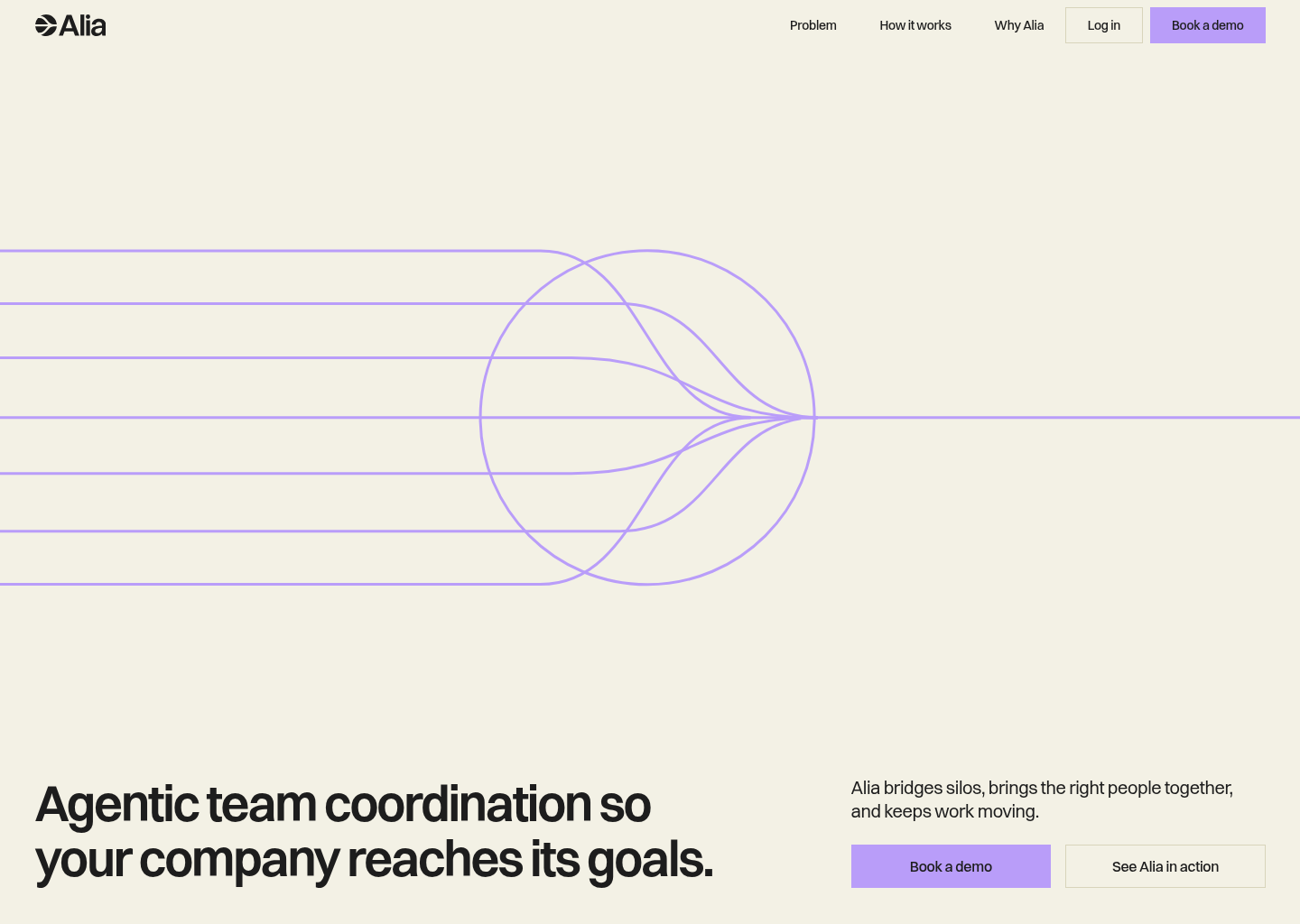 Alia - Agentic team coordination — website design on Landdding