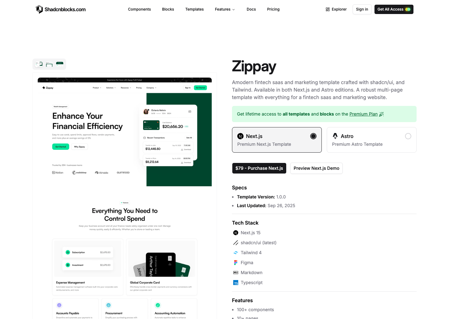 Zippay - Modern Next.js Template — website design on Landdding