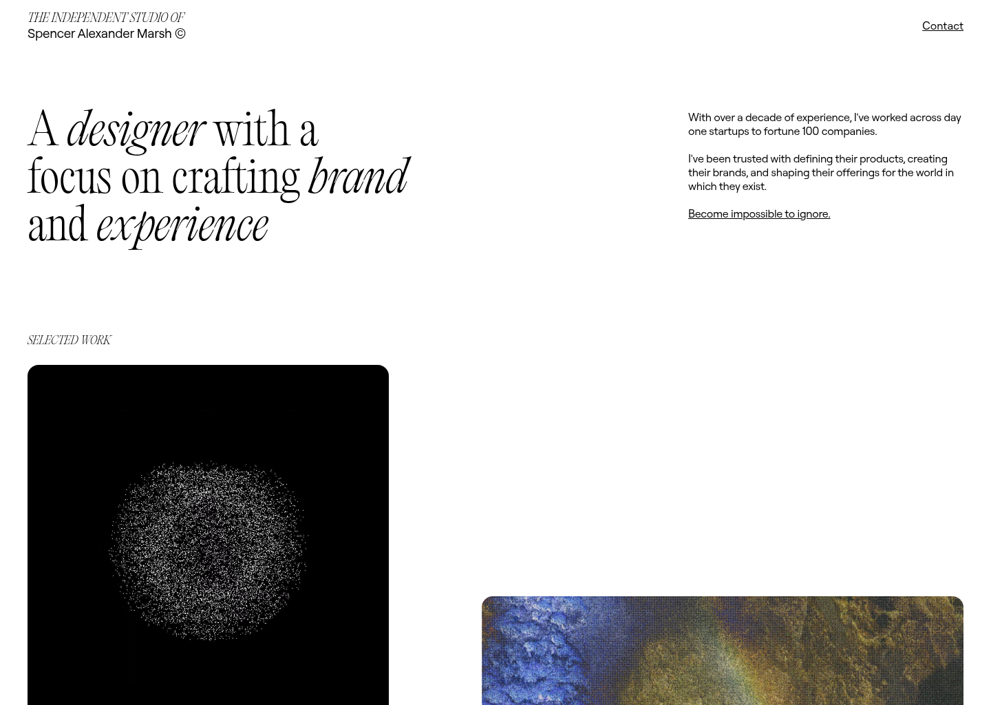 Spencer Alexander Marsh – Designer — website design on Landdding