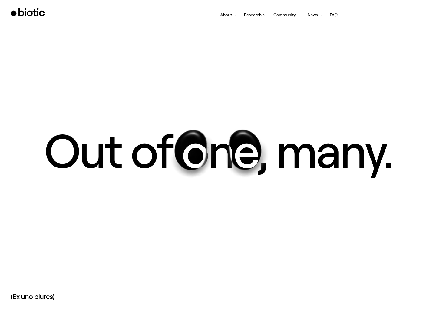 Biotic | Biology is Open Technology Inspiring Civilization — website design on Landdding