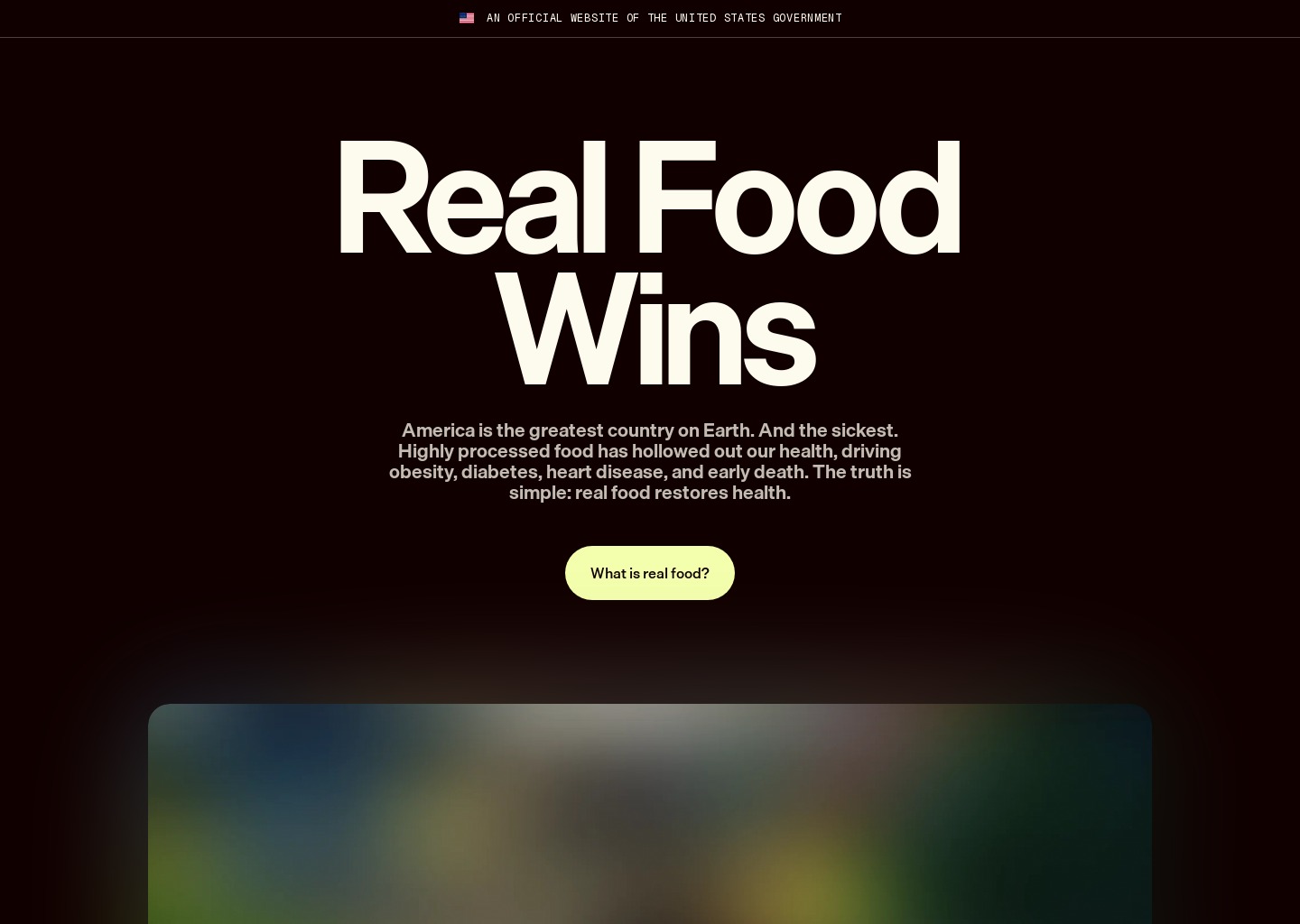 Eat Real Food — website design on Landdding