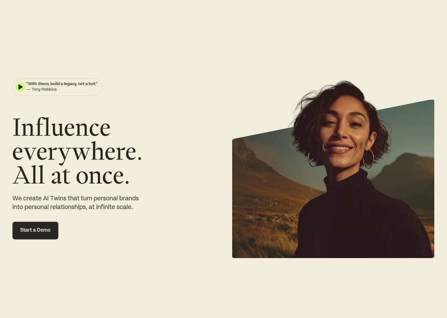 Steno.ai | AI Twins for brands and experts — website design on Landdding