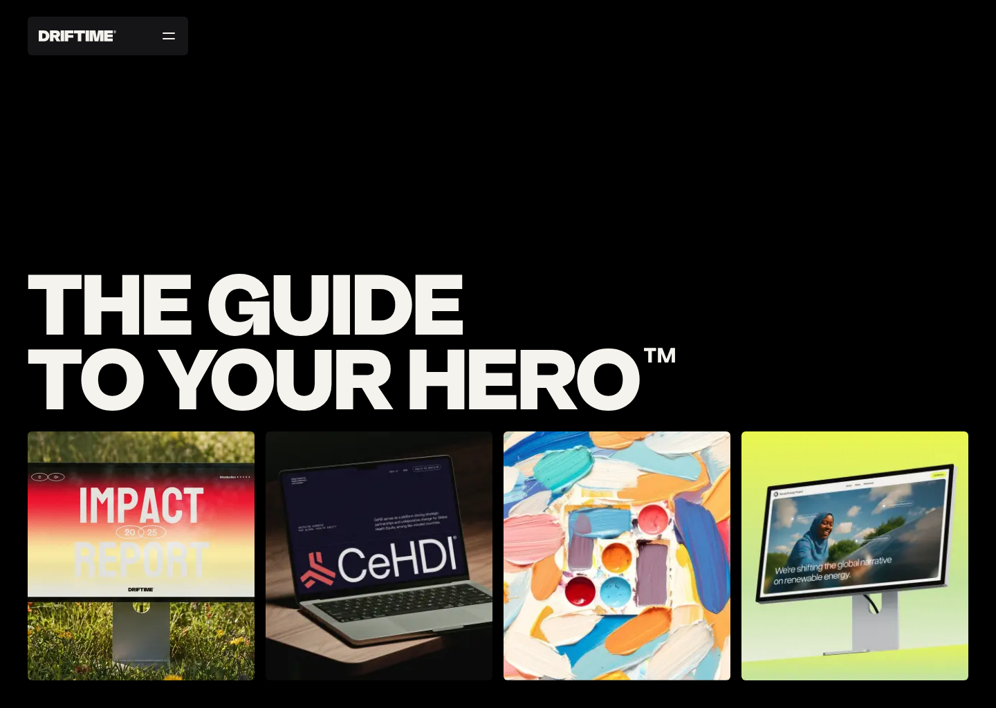 Home | Driftime® - The Guide to your Hero™ — website design on Landdding