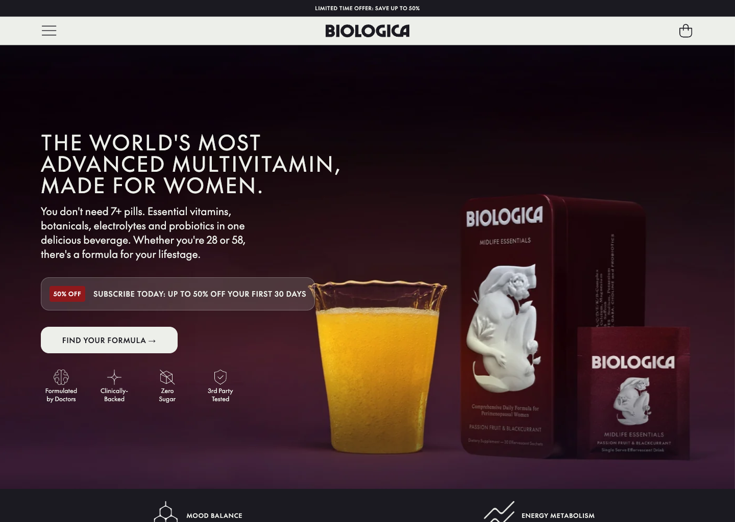 BIOLOGICA — website design on Landdding