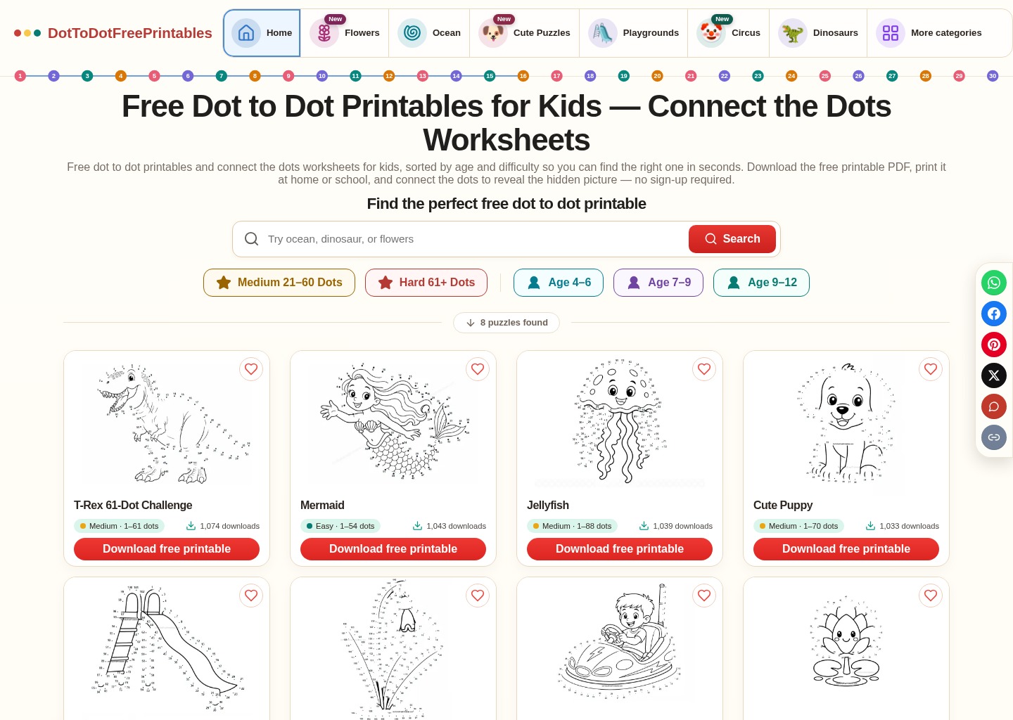 Free Dot to Dot Printables for Kids | Connect the Dots PDF — website design on Landdding