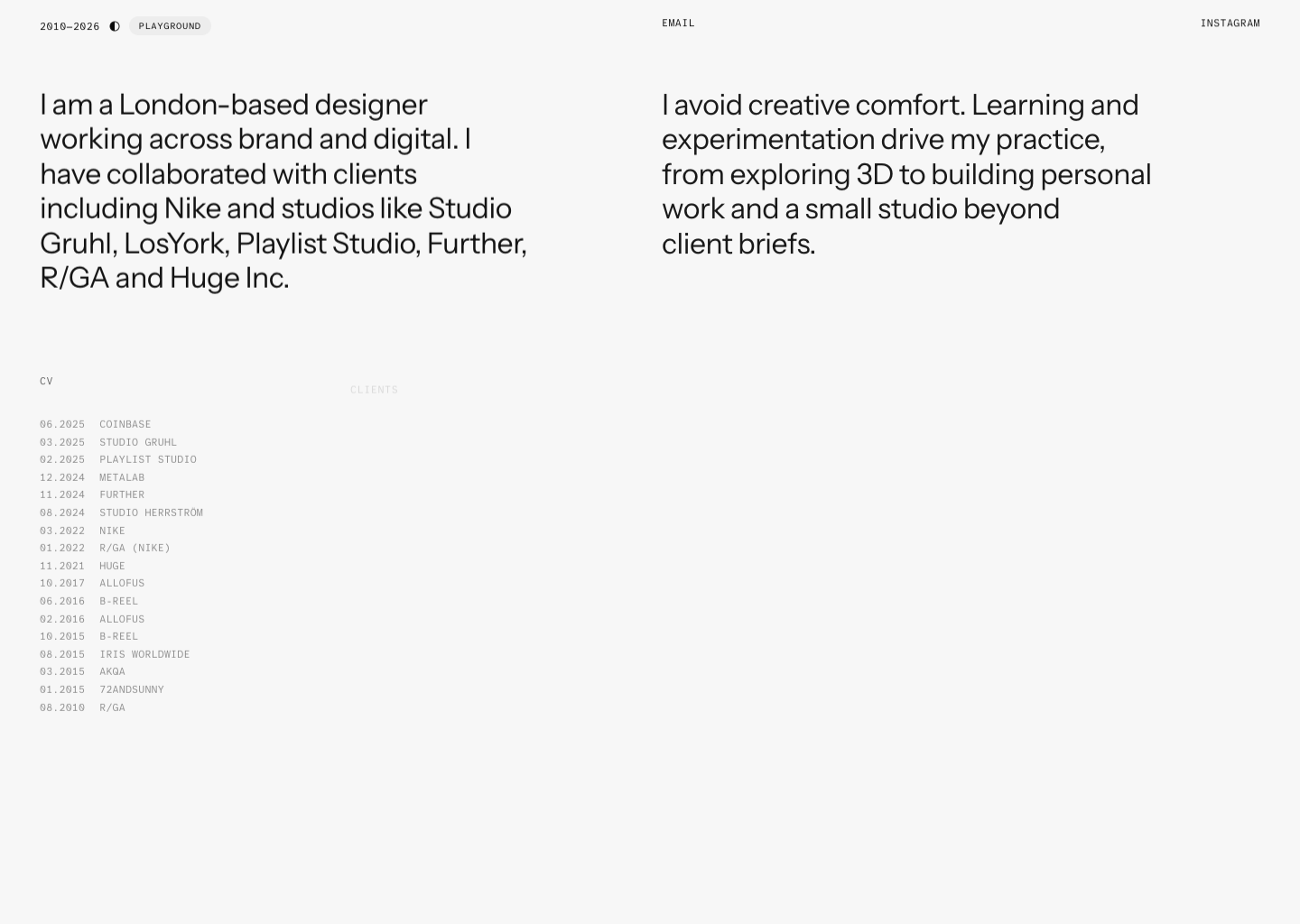 Yuriy Starikov — Portfolio — 2010—2026 — website design on Landdding