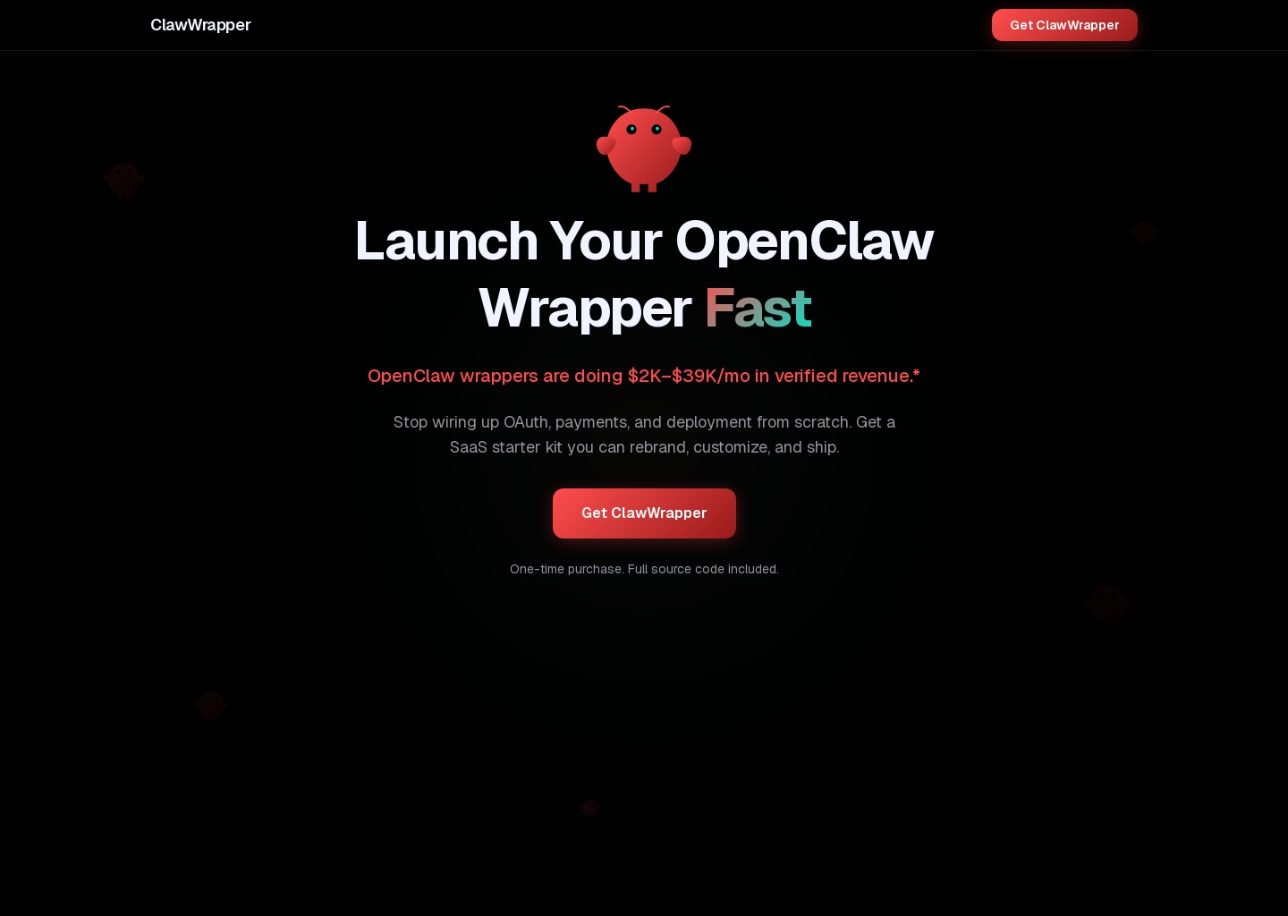 ClawWrapper | Launch Your OpenClaw Wrapper Fast — website design on Landdding