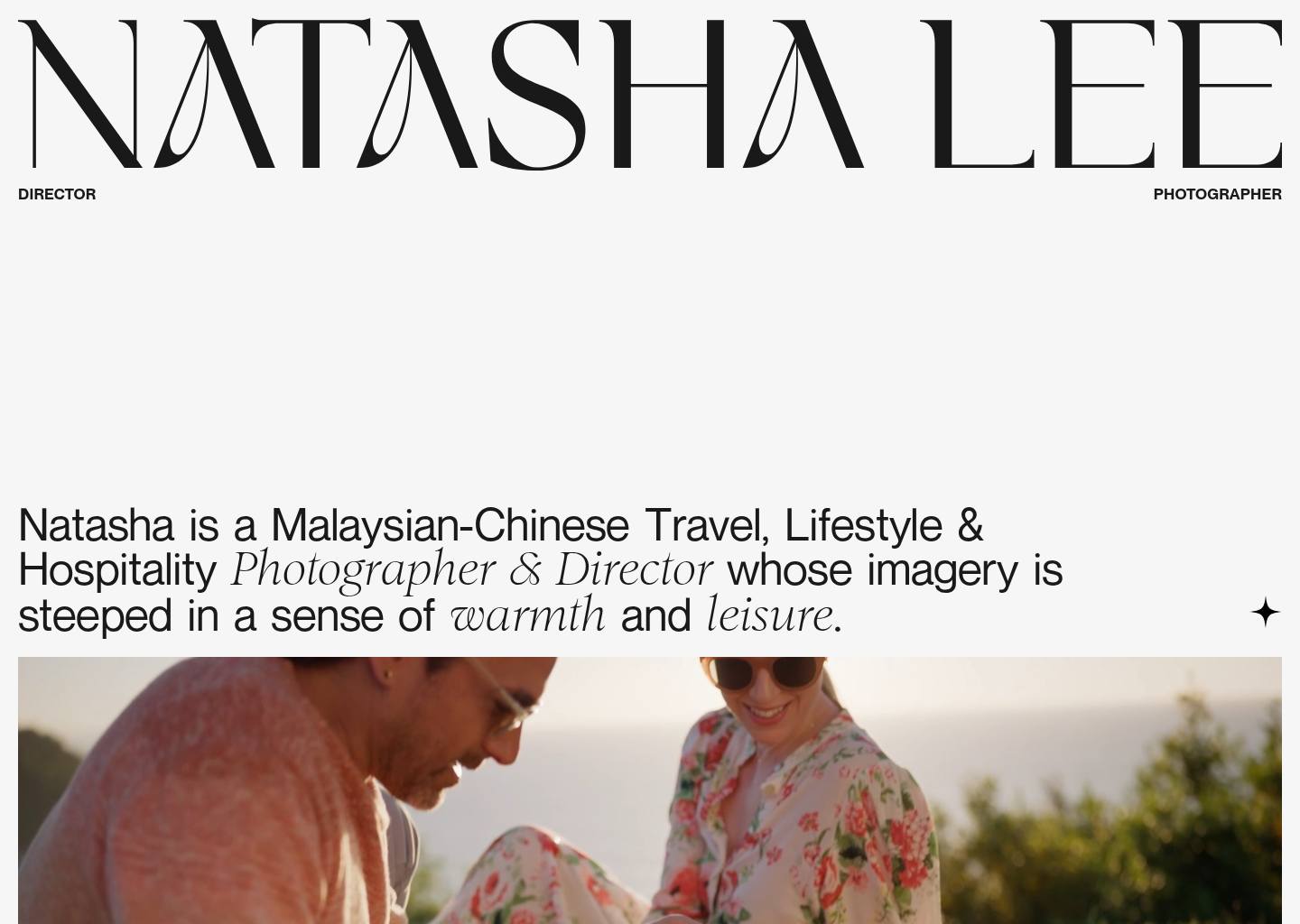 Natasha Lee - Director & Photographer — website design on Landdding