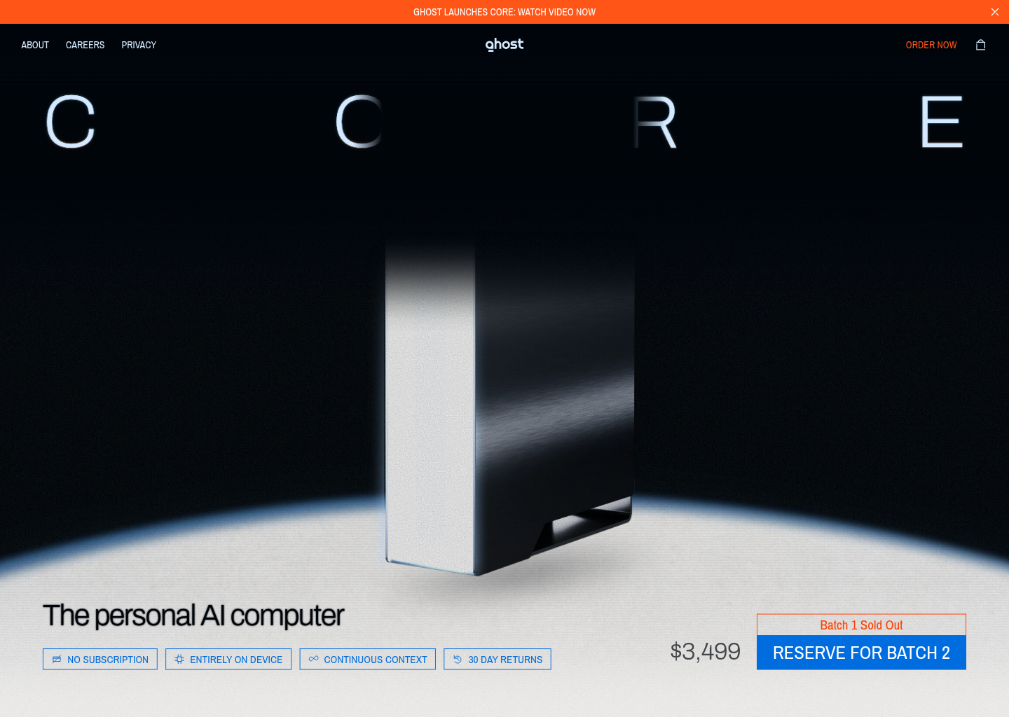 Ghost AI — website design on Landdding