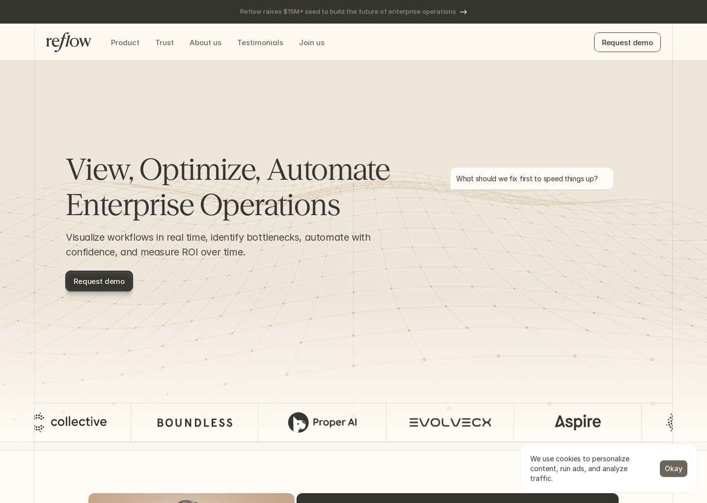 Reflow - Workforce & Workflow Intelligence for Enterprise Operations — website design on Landdding