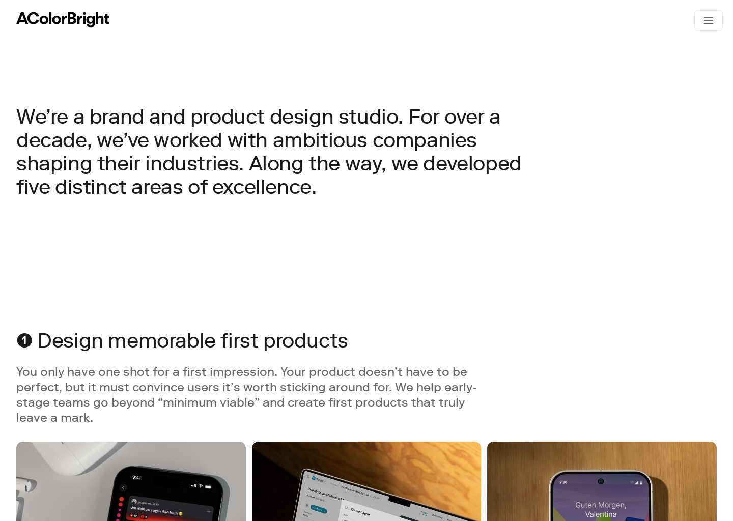 A Color Bright — website design on Landdding