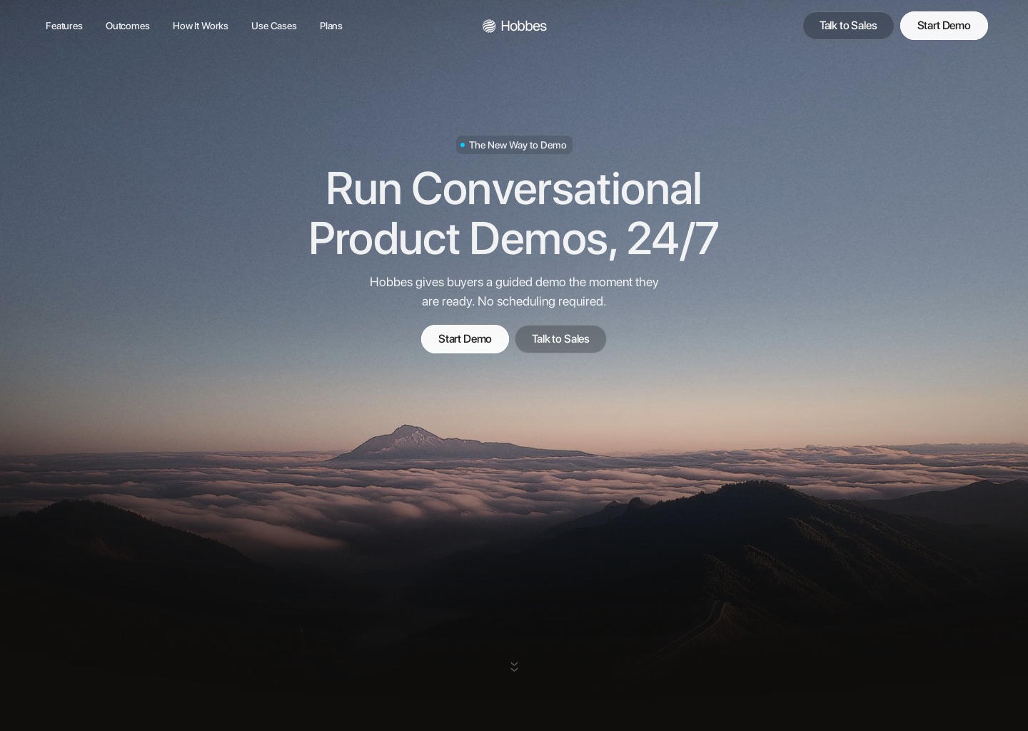Hobbes - On-Demand, Conversational Demos — website design on Landdding