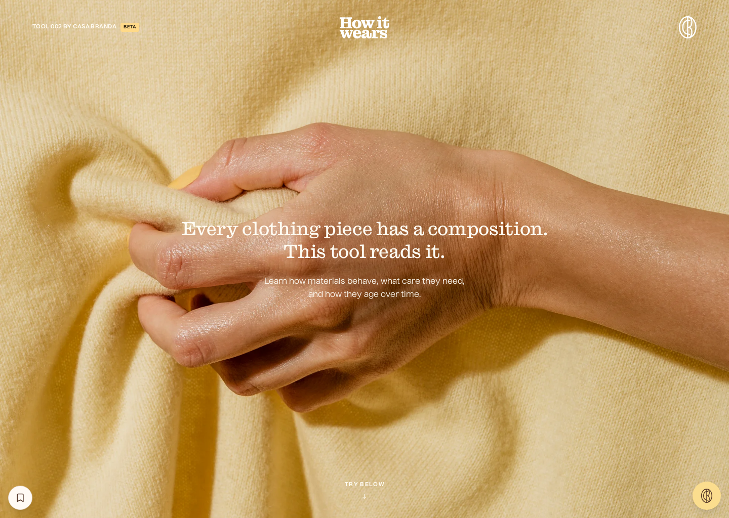 How It Wears · Materials Care & Composition Guide — website design on Landdding