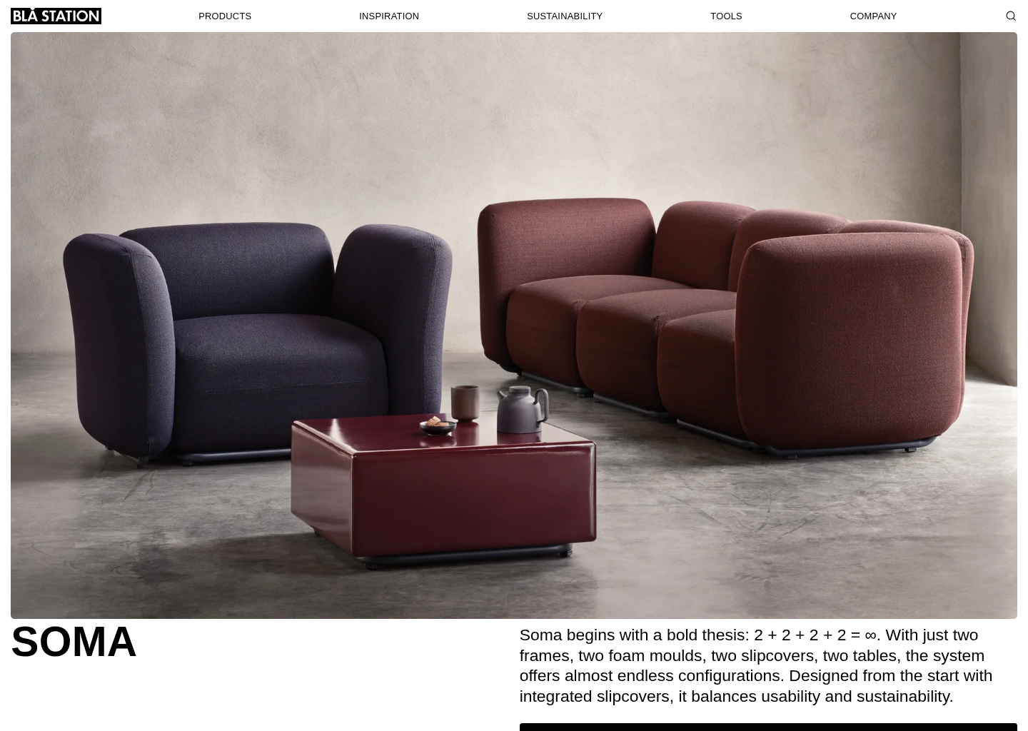 Blå Station | We make innovative design furniture — website design on Landdding