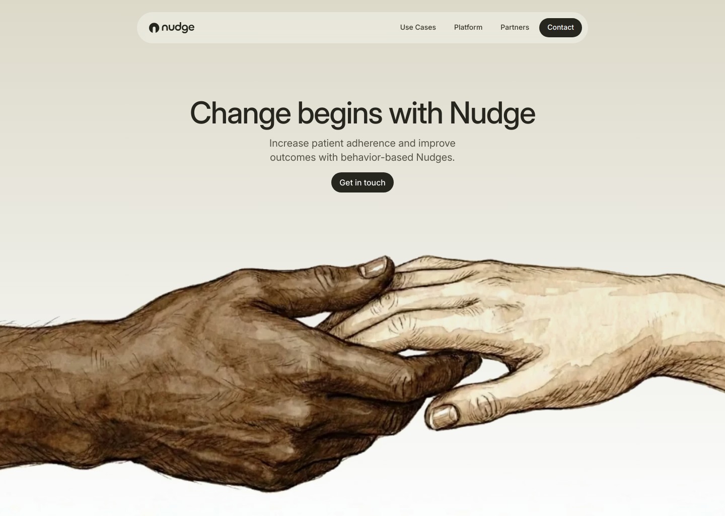 Nudge — website design on Landdding