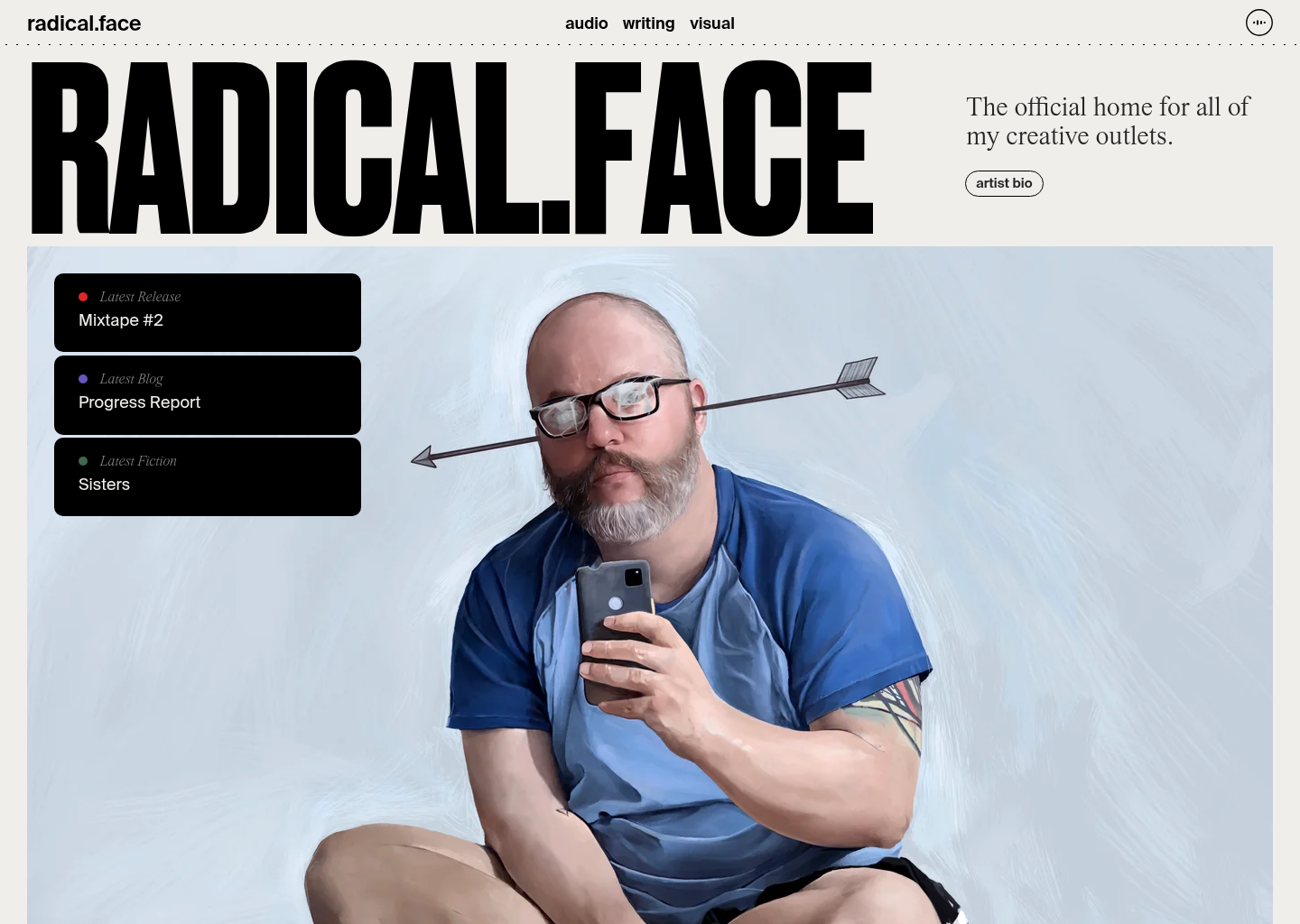 Radical Face - Music, Writing, and Art | Radical Face — website design on Landdding