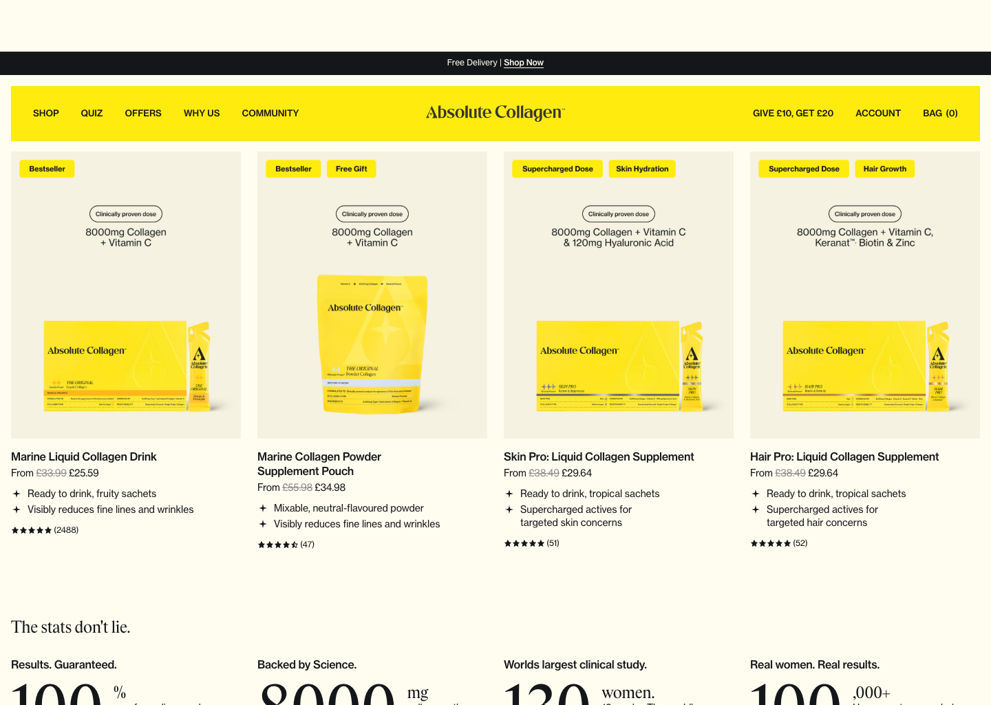 The UK’s #1 Collagen Brand | Absolute Collagen — website design on Landdding