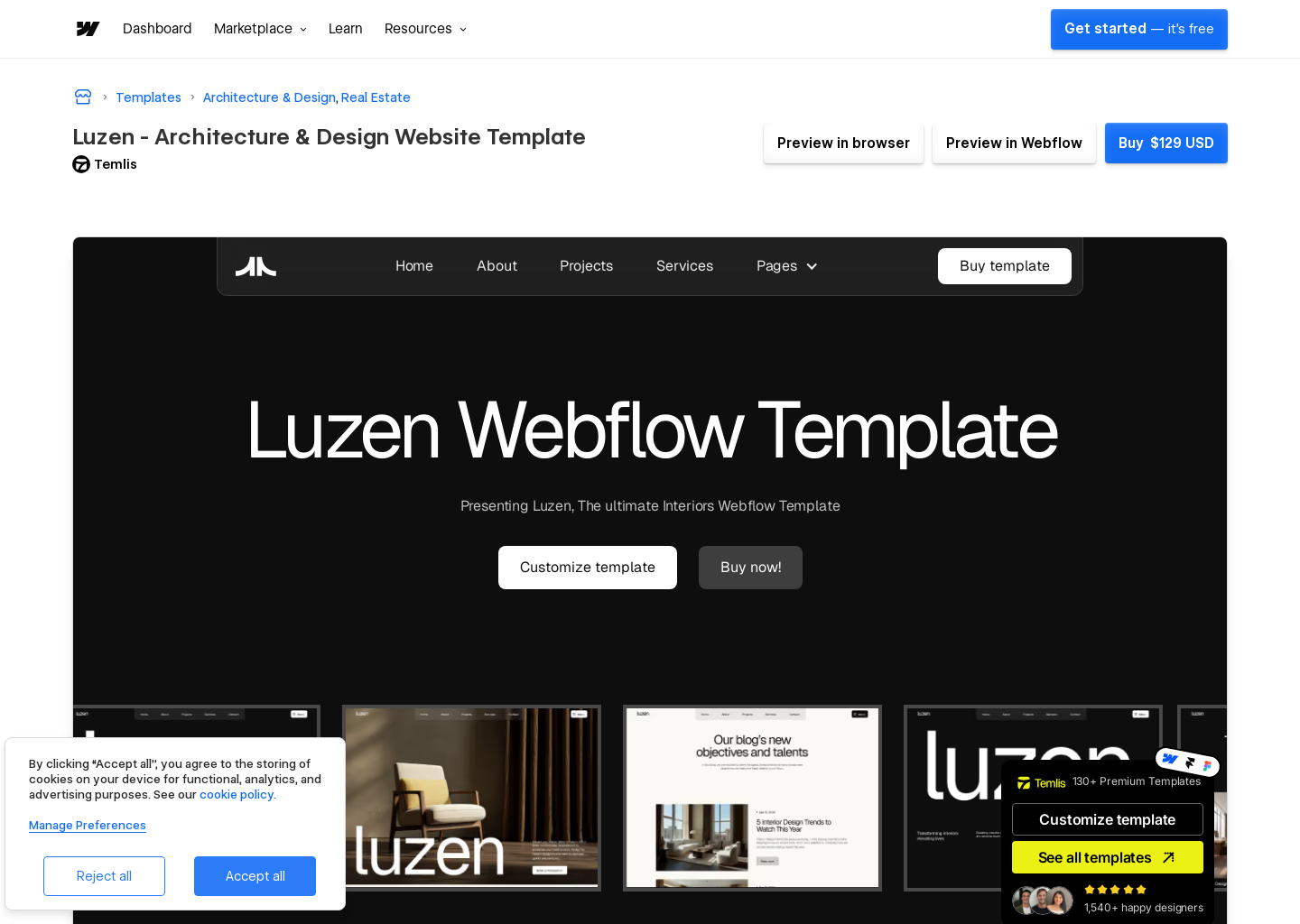 Luzen - Webflow Website Template — website design on Landdding