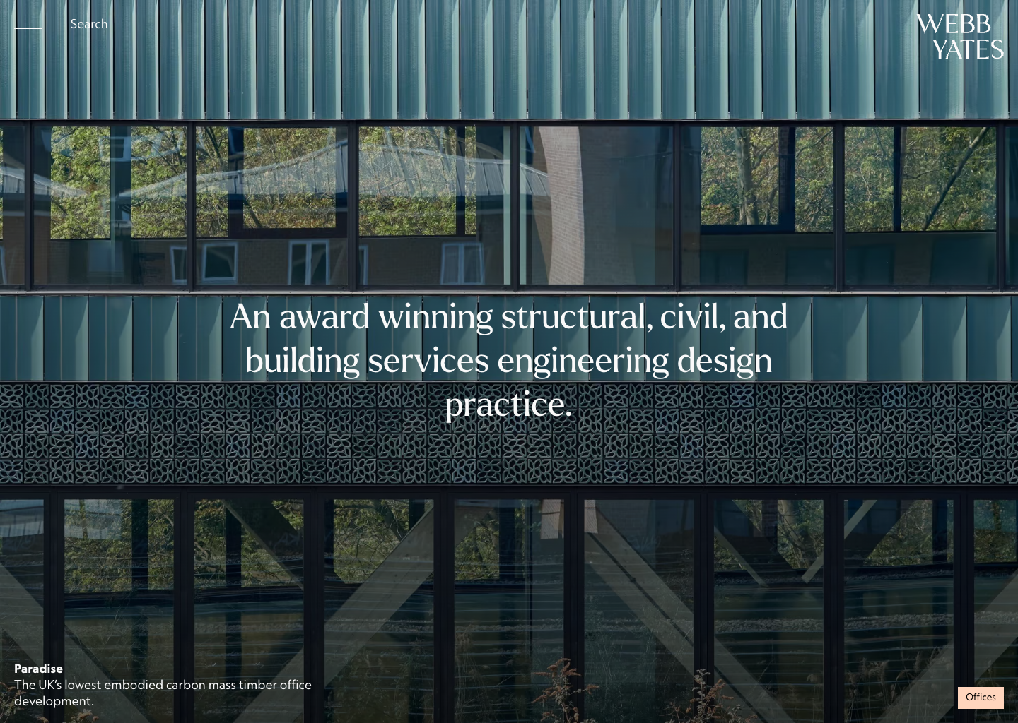 Webb Yates Engineers – An award winning engineering design practice — website design on Landdding