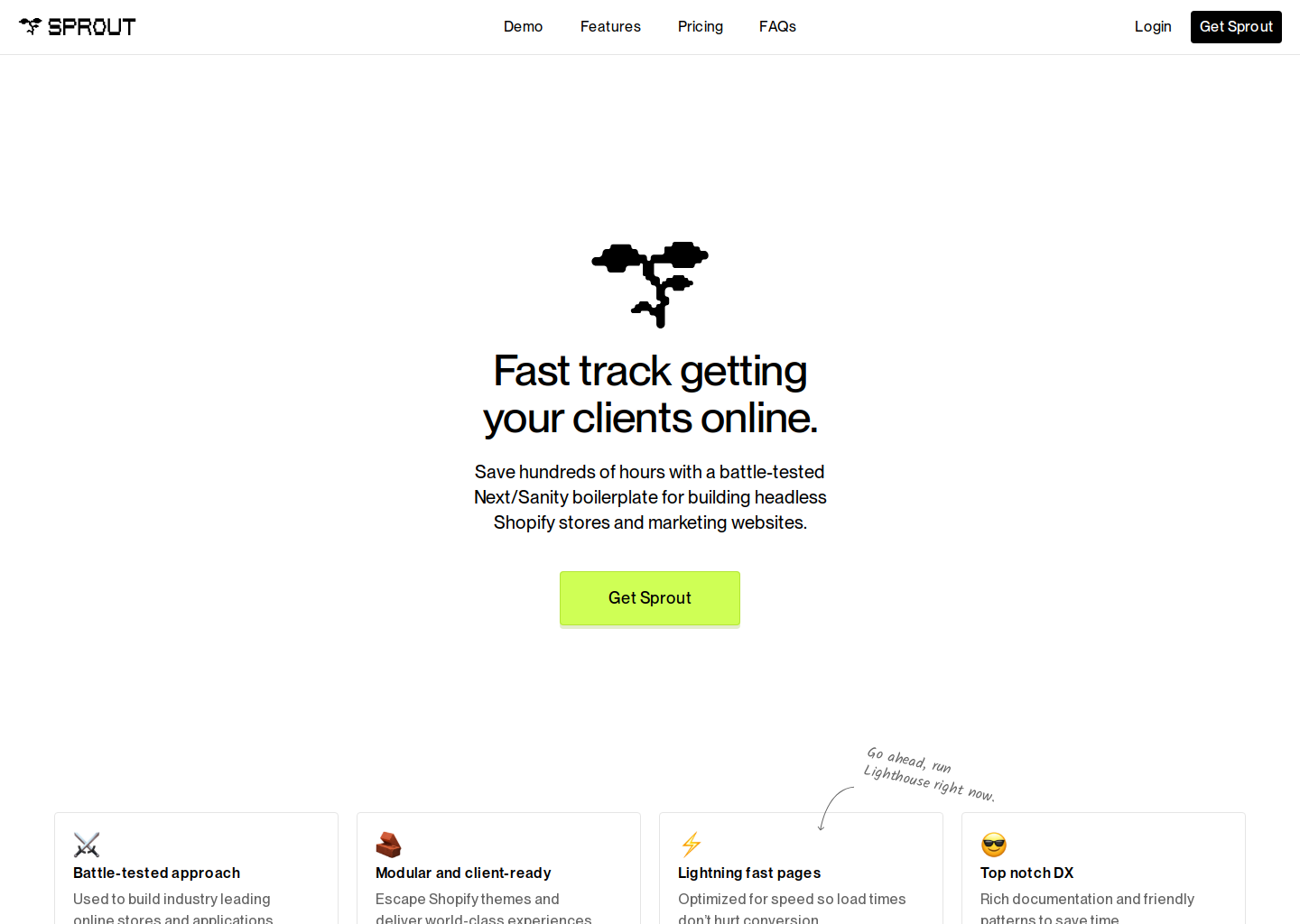 Sprout — website design on Landdding