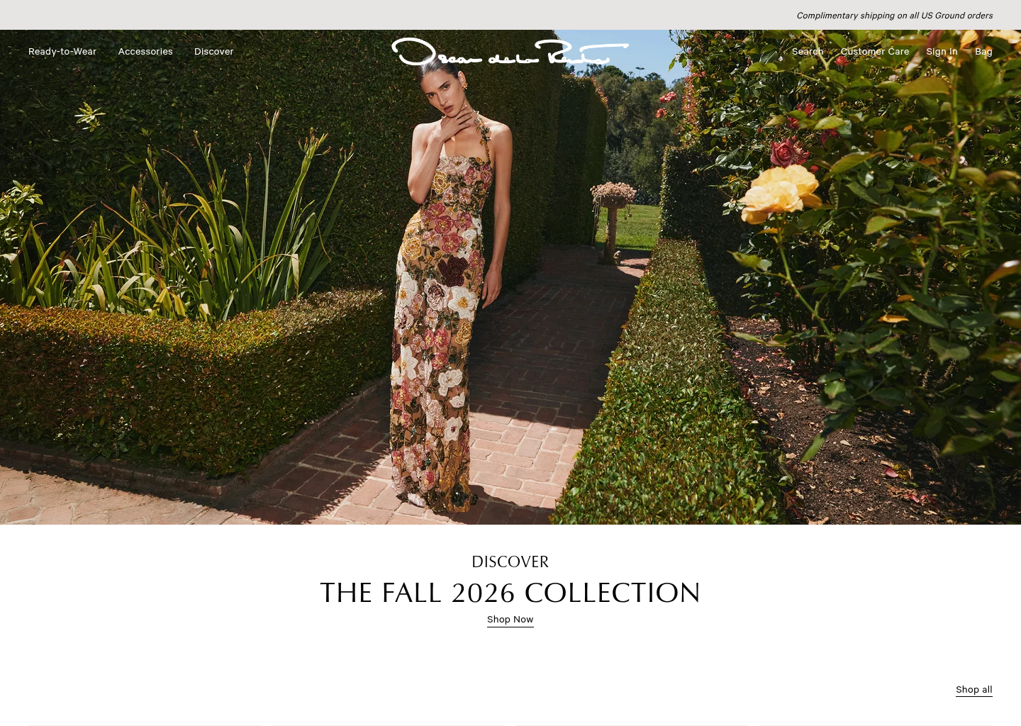 Oscar de la Renta | Ready-to-Wear & Accessories — website design on Landdding