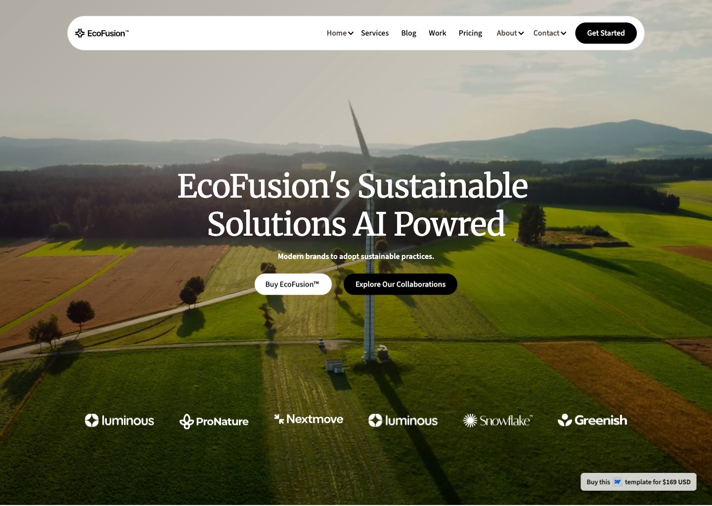 EcoFusion - Webflow template — website design on Landdding