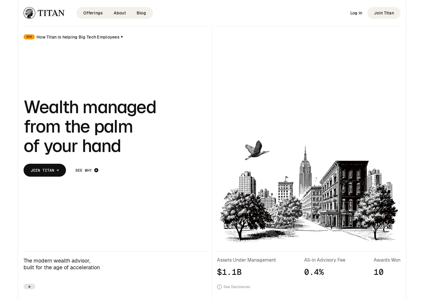 Titan | Wealth Management for Modern Professionals — website design on Landdding